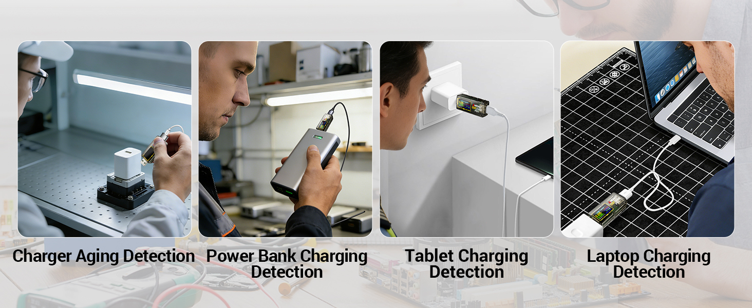 USB tester for USB-C devices like chargers, power banks and laptops
