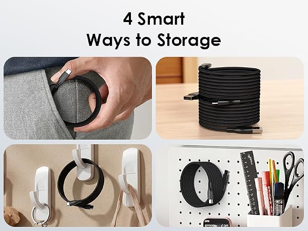 self coiling flexible usb-c cable magnetic