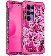 Hekodonk for Galaxy S24 Ultra Case,Glow in The Dark Three Layer Heavy Duty Shockproof Protection ...