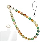 Handmade Beaded Charm Cell Phone Camera Lanyard, Wrist Strap with Natural Gemstone Beads,Phone Ch...