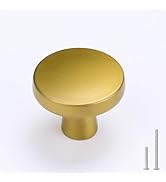 Goldenwarm 5 Pack Brushed Brass Cabinet Knobs for Modern Kitchen Hardware Handles Gold Round Draw...