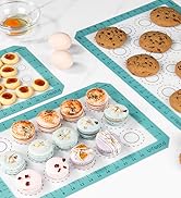 U-Taste 500ºF Heat Resistant Macaron Silicone Baking Mat, Non Stick Reusable Cookies Pastry Sheet...