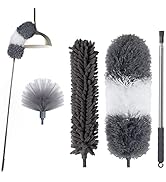 BOOMJOY Microfiber Feather Duster 4PCS - Extendable Bendable Dusters with 100 inches Extension Po...