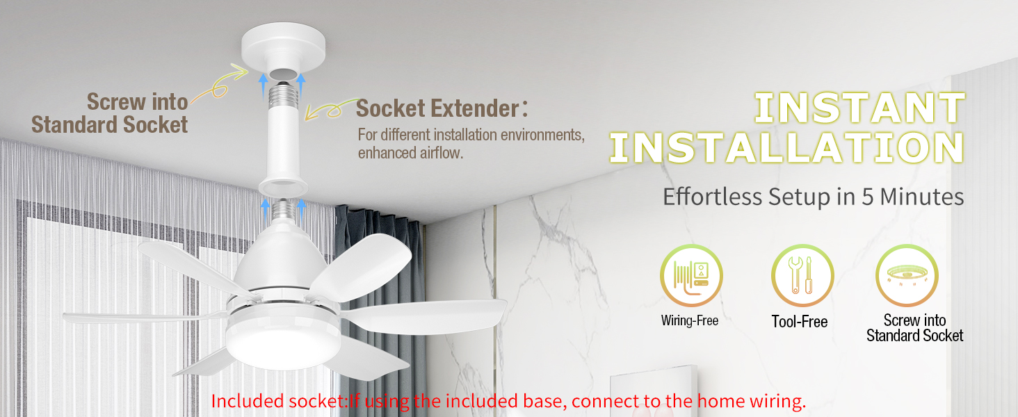 magnetic ceiling fan screw in fan and light combo portable ceiling fan for tent screw in fan
