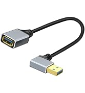 LANMINGLEL Short USB 3.0 Male to Female Cable,90 Degree USB 3.0 Extension Cable,5 Gbps Type A Ext...