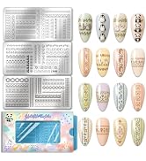 PH PandaHall 3pcs Animal Border Nail Stamping Plates, Cartoon Animals Nail Art Stencils Nails Art...