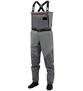 BASSDASH Flex Men’s Nylon Breathable Chest Waders Waterproof Fly Fishing Stocking Foot for Huntin...