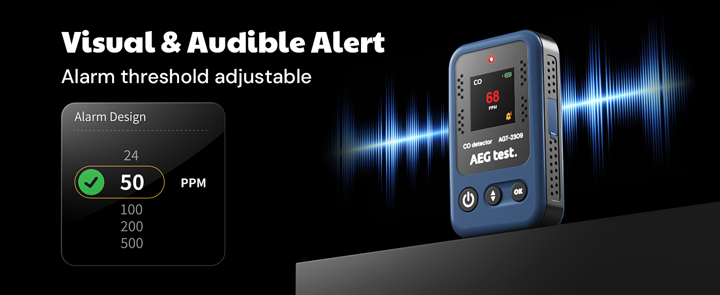 carbon monoxide detector co meter portable for home camping