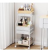 HapiRm Floor Makeup Organizer Cart - Vanity Skincare Beauty Organizers Makeup Storage with Drawer...