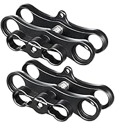 MINIFOCUS 1" Long Ball Clamp Dual Holder Mount for Underwater Photography Diving Light System, Co...