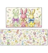 InIsaJace Happy Easter Kitchen Mats, 2PCS Colorful Bow Tie Bunny Kitchen Rugs Non Slip for Floor,...