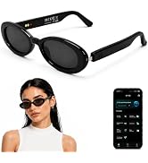 AI Smart Glasses, Fashion Bluetooth Sunglasses Cat Eye Frame Thin Temples | Black Style Bluetooth...