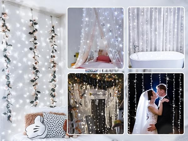 string curtain lights plug in