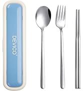 Utensils for Lunch Box, DEVICO Travel Silverware Set with Case, Portable Camping Cutlery, 18/8 St...