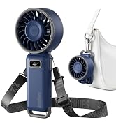 Diveblues Fanzy D6036 Portable Handheld Fan, Harbor Blue | 7.4m/s High Speed Turbo, 180° Foldable...