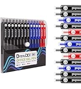Drenubal 14 Pack Office Gel Pens, 0.7mm Medium Point 8 Black 4 Blue 2 Red Ink Pens, Fast Dry and ...