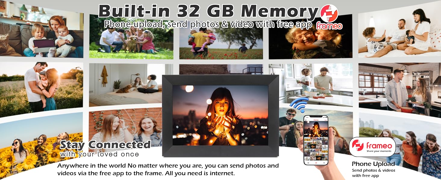 XElectron Digital Picture Frame, Photo Frame, WiFi Phonto Frame, HD Frame, Full HD Picture Frame