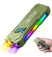 Ciwuzxs EDC Rechargeable Flat Flashlight 1000 Lumens White LED/UV/RGB Ambient Signaling Flashligh...