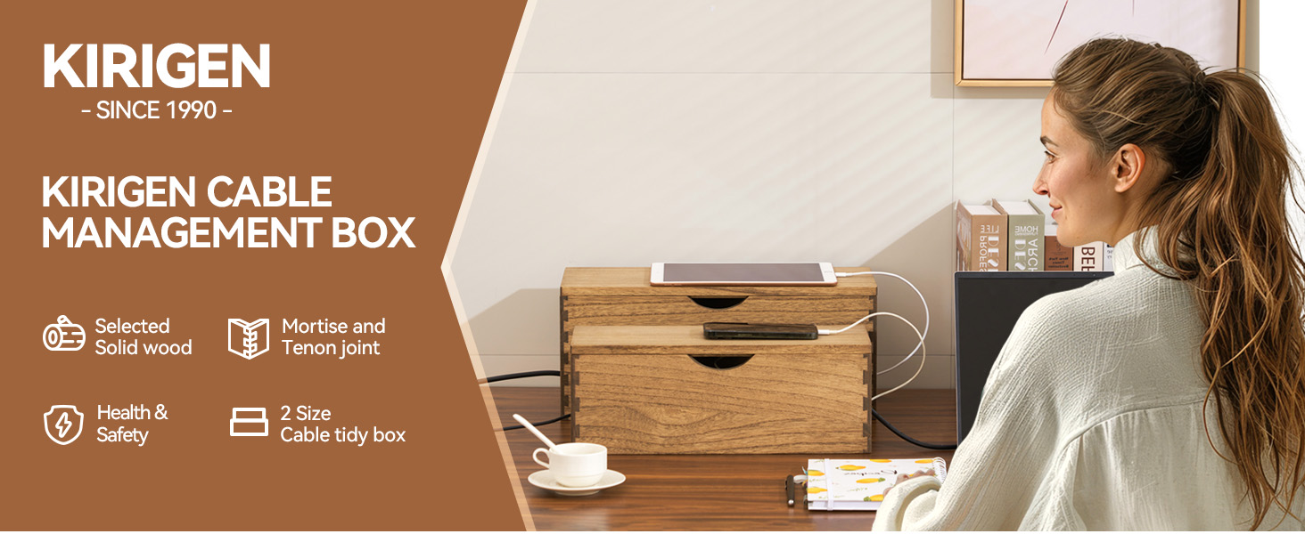 wood cord storage box