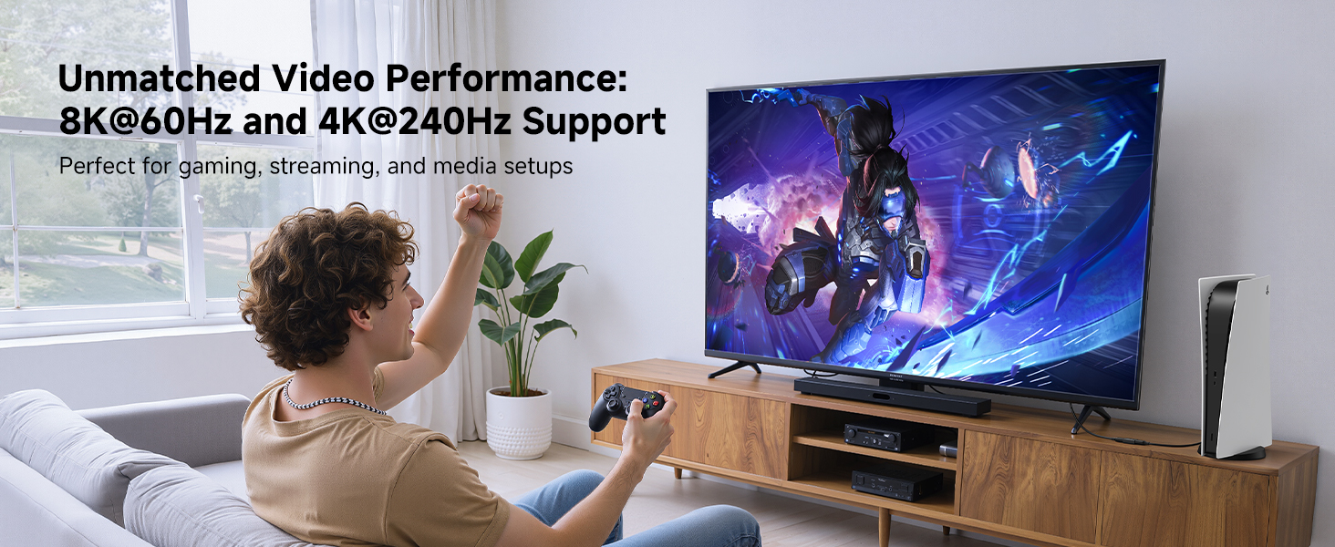 Extend HDMI Cables for 8K/4K Video with 48Gbps HDMI 2.1 Coupler
