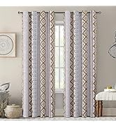 XiDi Farmhouse Blackout Curtains for Living Room 84 Inches Long 2 Panels Boho Vintage Geometric P...
