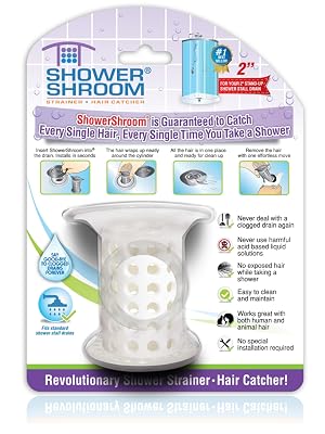 shower, tub, drain, showershroom, clogged drain, slow drain, draino, oxo strainer, hair strainer