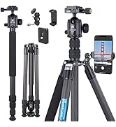 Carbon Fiber Tripod with Arca Panoramic Ball Head 77.6inch Tall Lightweight Travel Camera Tripod ...