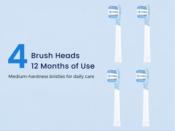 Four brush heads