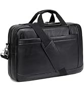 Leather Messenger Bag for Men 17-17.3 Inch: Convertible 3 in 1 Backpack Laptop Bag Briefcase Comp...