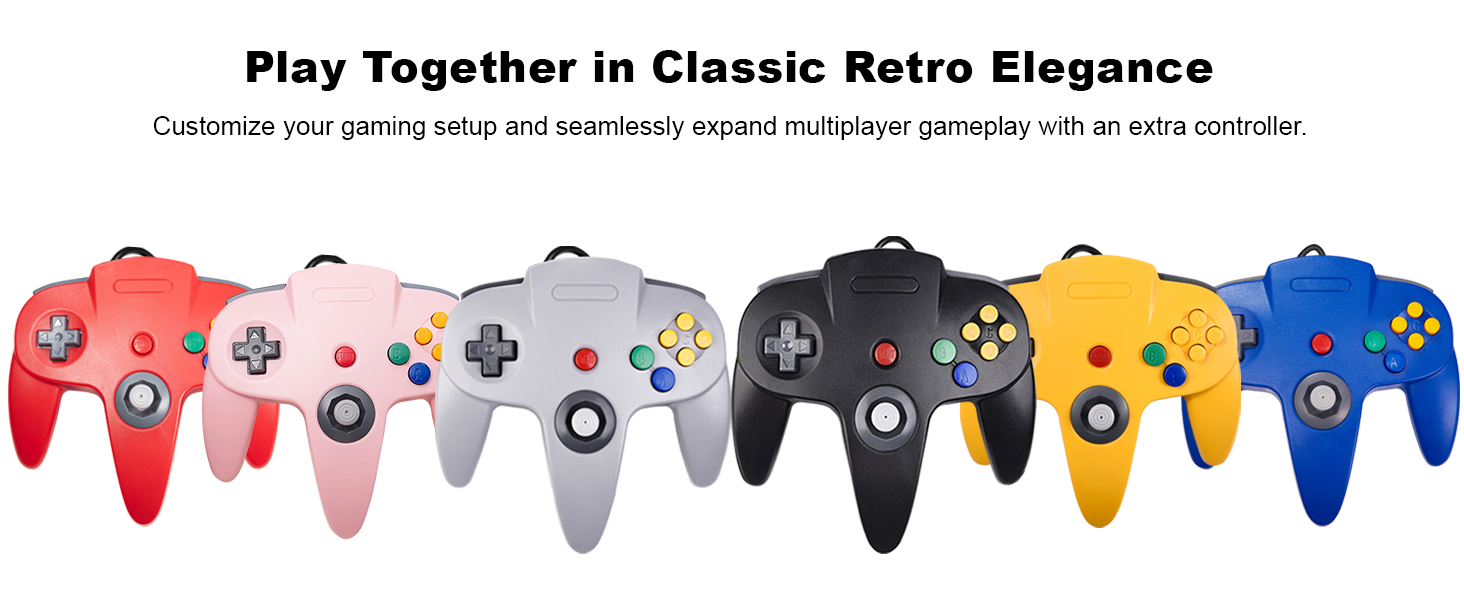 colorful N64 controller