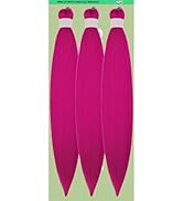 Braiding Hair Pre stretched Magenta Pink Prestretched Braiding Hair Twist Ez Braid Hypoallergenic...