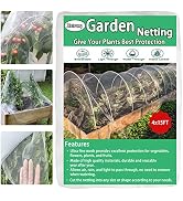 Garden Netting 4ftx15ft Garden Netting Pest Barrier Plant Covers Netting for Plant Protecting/Veg...