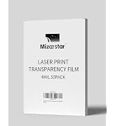 Mizarstar Transparency Film for Laser Jet Printer and Copier, Overhead Projectors Film, Letter Si...