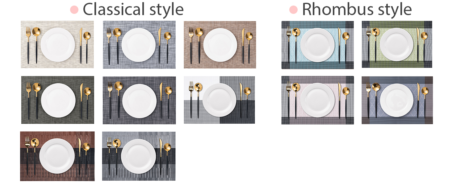 Beige Placemats Set of 4 - Heat Resistant Non-Slip Place mats for Dining Table