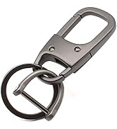 MECHCOS Metal Keychain Car Fob Key Chain Holder Clip with Detachable Valet Key Ring & Anti-lost D...