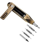 OKNIFE Otacle D1 Cracked Brass Small EDC Multi Bit Pocket Screwdriver, 8 in 1 Mini Precision Scre...