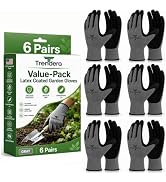 Trendara 6 Pairs gardening gloves mechanic for men grip,Breathable latex dipped gloves,Suitable f...