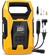 CARSUN AC/DC Tire Inflator Portable Air Compressor, Dual Power for Home 110V AC and Car 12V DC Ai...