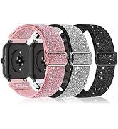 3 Pack Stretchy Nylon Watch Bands Compatible with Amazfit GTS/GTS 2/GTS 2e/GTS 2 mini/GTS 3/GTS 4...