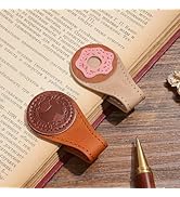 2PCS Vintage Magnetic Leather Bookmark, Leather Magnetic Bookmarks for Women, Magnetic PU Bookmar...