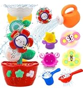 Baby Girl Bath Toys for Kids Ages 1-3 Water Table Suction Spinning Tub Toys Toddler Bathtub Toys ...