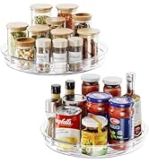 LAMU 2 Pack Lazy Susan Organizer 9.25 inch Lazy Susan Turntable for Cabinet, Rotating Spice Organ...