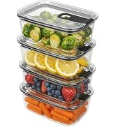 carrotez Clear Food Storage Containers with Easy-Open Lids, 2.7 Cup Ecozen Plastic Small Meal Pre...