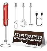 InstaWhisk Milk Frother with Variable Speed, Rechargeable Coffee Frother Wand with Detachable Dou...