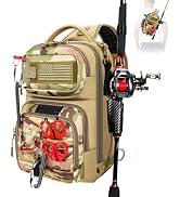oinitiry Fishing Sling Bag, Fishing Bag With Rod Holder Fixed Stickers, MOLLE System, Soft Bait &...
