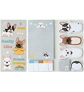 Xqumoi I Just Really Like French Bulldog Sticky Notes Set, 550 Sheets, Cartoon Bulldog Self-Stick...