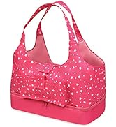 Badger Basket On-The-Go Travel Tote and Storage Bag for 18 inch Dolls - Pink Stars