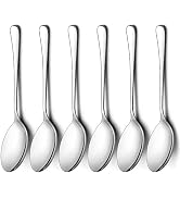 LIANYU Serving Spoon Set of 6, 9.8 Inch Stainless Steel Large Dinner Buffet Catering Banquet Serv...