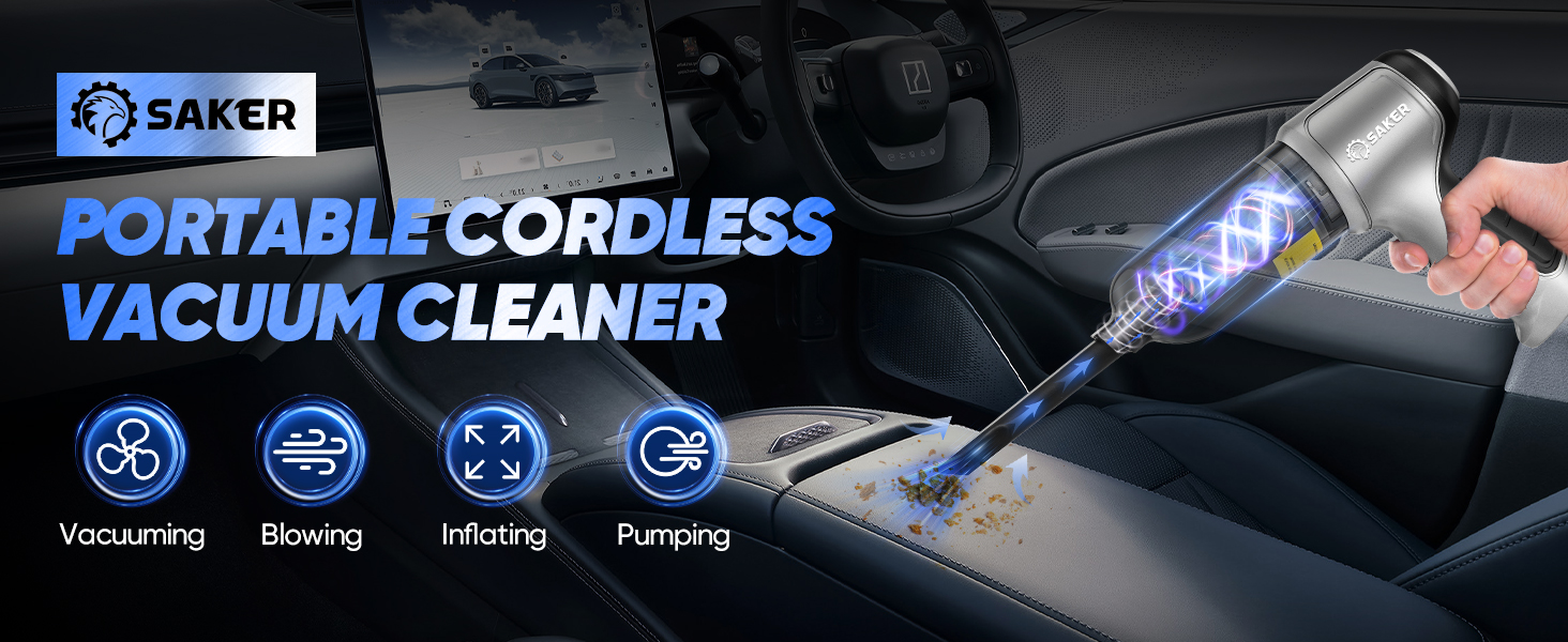 Saker Car Vacuum Portable Cordless