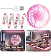 Aalnfe 3.28 FT Pink 5V Led Lights Strip Decor USB Rope Lights Easy DIY Princess Bedroom Cuttable ...